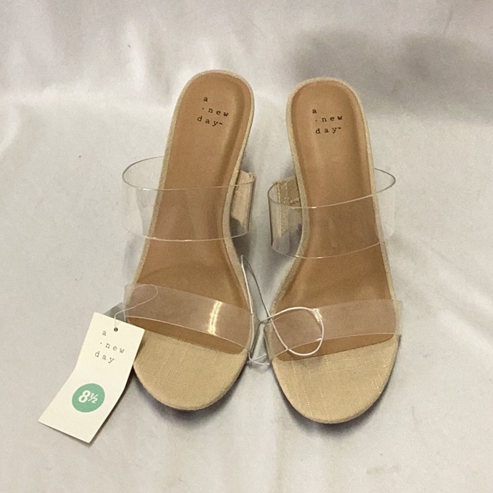 Women's Ansel Double Band Open Toe Wedge Heels - a new day - tan - new - Picture 4 of 7